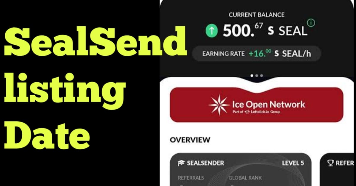 SealSend Token airdrop listing date